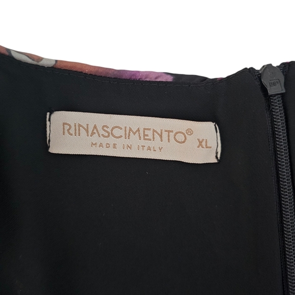 Rinascimento Floral Long Sleeve Mini Dress Statement Sleeves Size XL - Picture 10 of 16